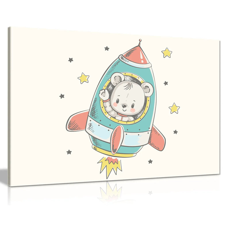 Rocket Bear - Wrapped Canvas Print, 76cm H x 51cm W