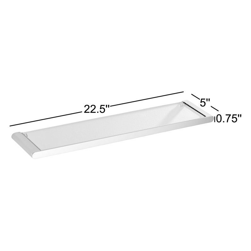 Loukianos Glass Floating Shelf, Chrome