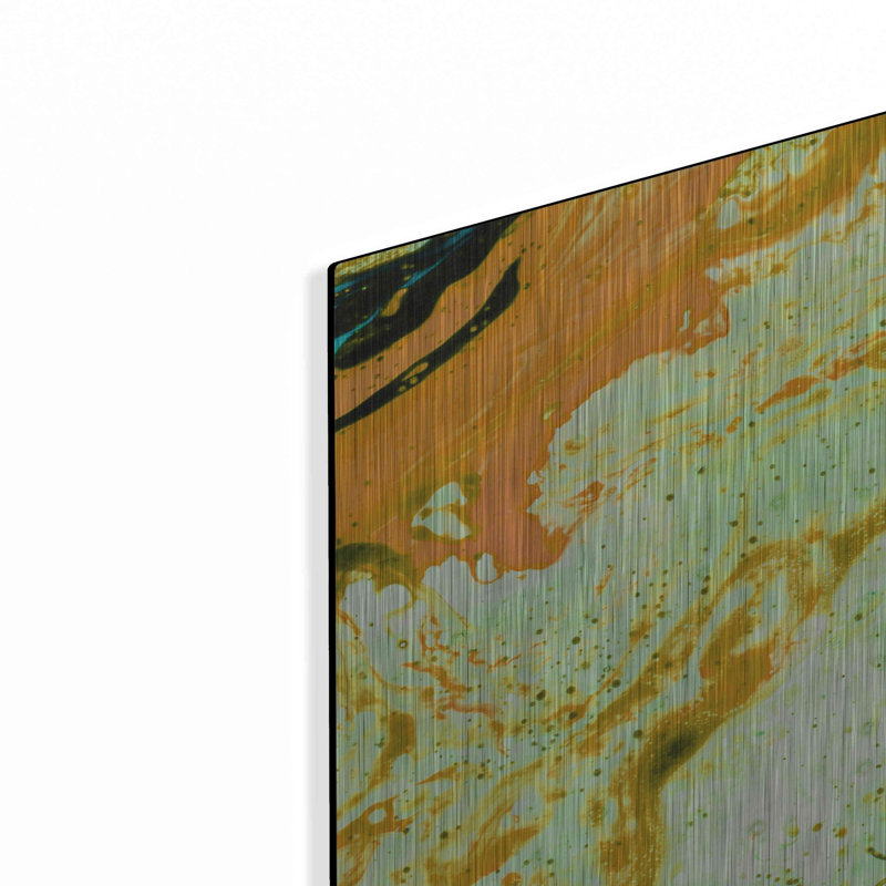 'Orange Lava' Metal Wall Art, 24" H x 48" W