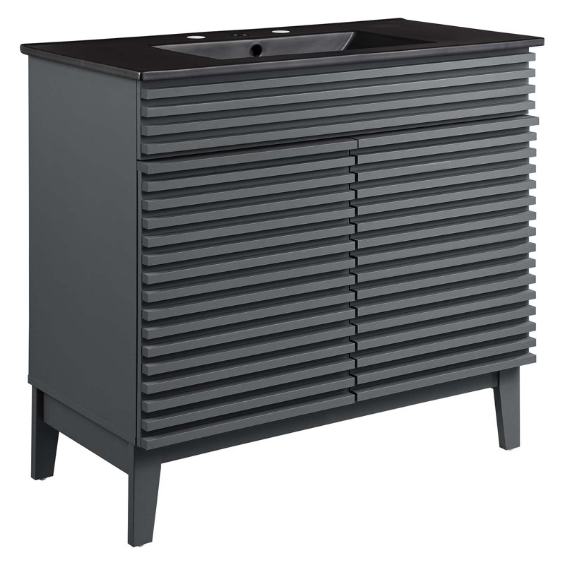 Meuble-lavabo 36 po Render par Modway, Gris