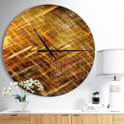Texture mosaïque dorée - horloge murale moderne