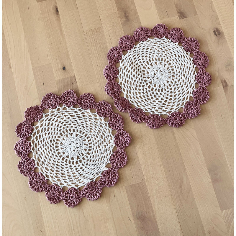 Accessoire de table en coton Farlee, Vieux rose