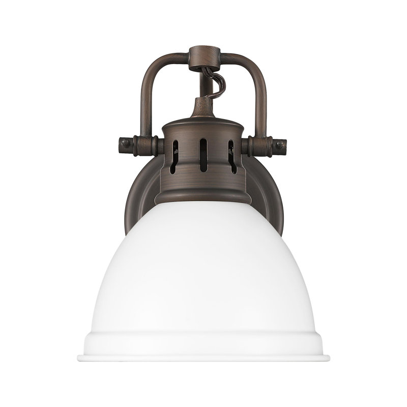 Meuble-lavabo 1 lumière Brianni, Blanc mat, Bronze huilé
