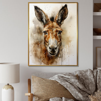 Donkey Portrait Country Charm I - Donkey, art mural