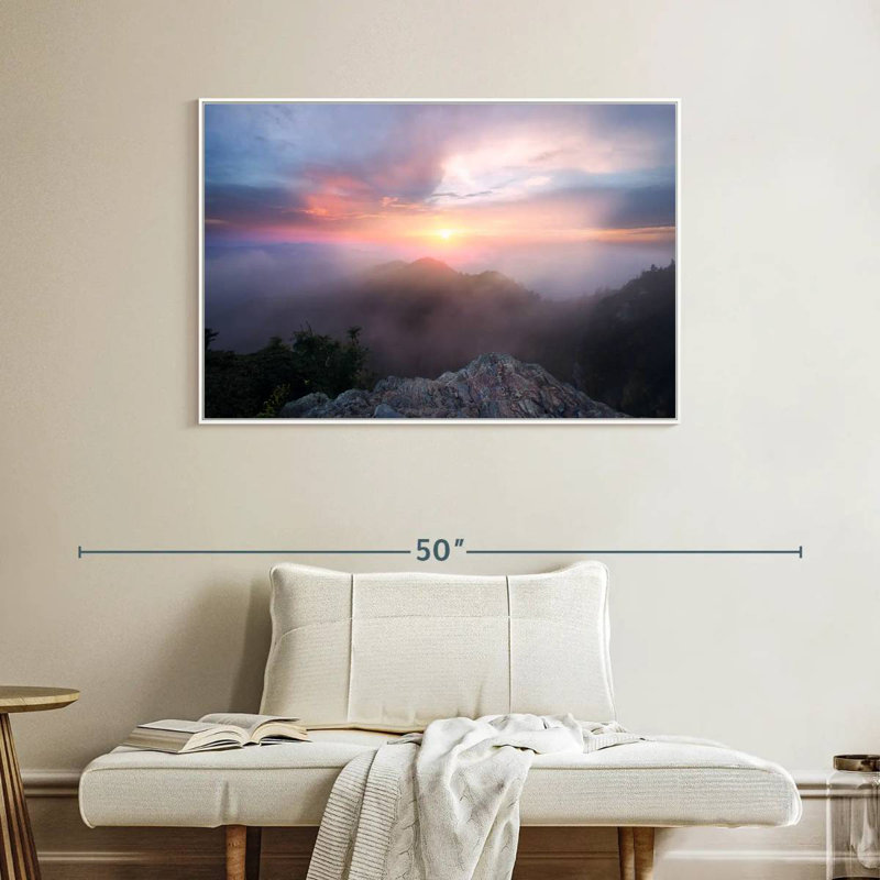 Paysage de Great Smoky Mountain, Cadre flottant blanc, 40 po x 27 po