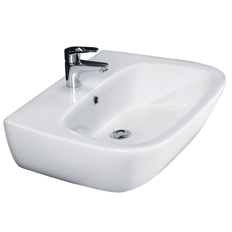 Barclay Elena 500 18.12'' White Vitreous China Rectangular Bathroom Sink with Overflow, Single