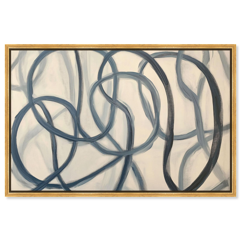Toile éternelle «I Loop» par Art Remedy, Doré, H 21 po x l 31 po, Cadre flottant