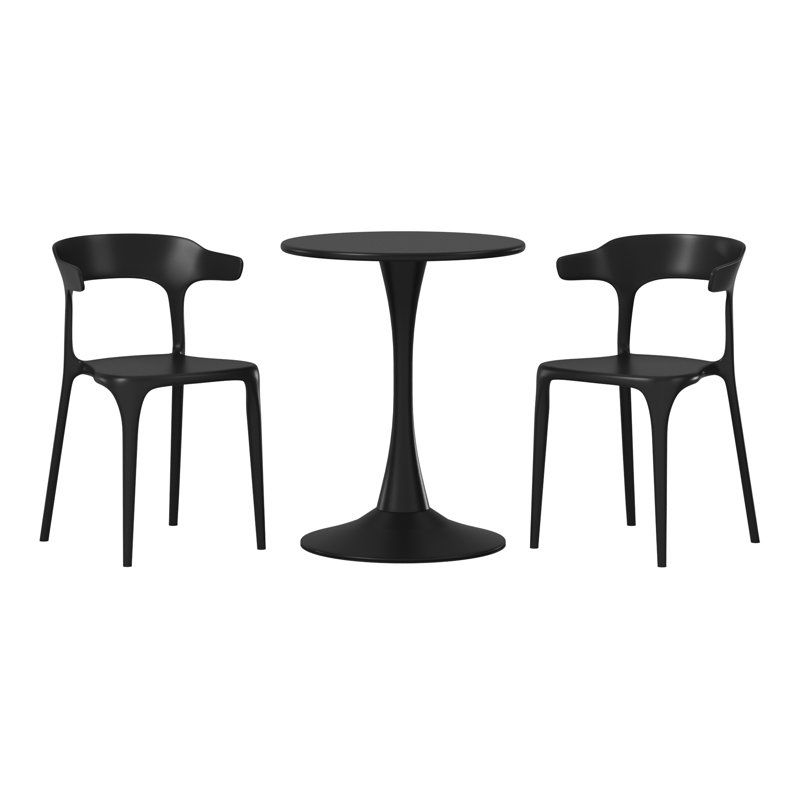 Ensemble repas extérieur 2 personnes, Noir