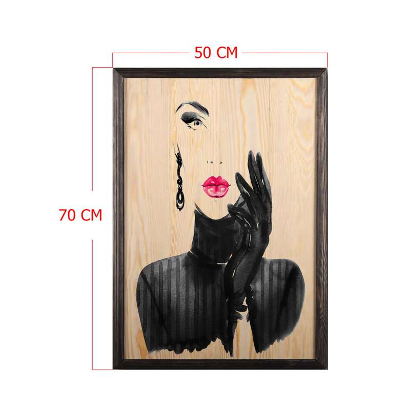 Perry Single Picture Frame Print on Wood, 70cm H x 50cm W x 2cm D