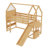 Kids Twin Solid Wood Loft Bed with Bookshelves and Slide-1171928982-1171928983
