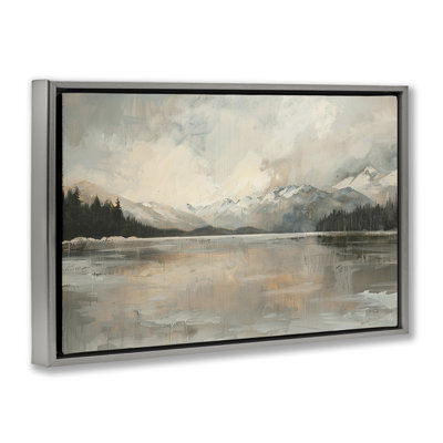  «Frozen Lake Landscape», toile flottante encadrée dorée par LSR Design Studio