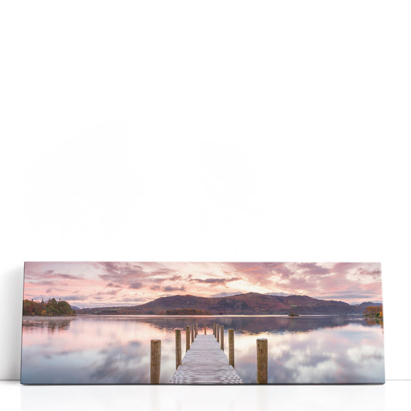 Derwentwater Pier III - reproduction d'art sur toile, H 10 po x l 30 po