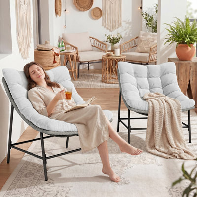 Akosha Outdoor Wicker Patio Egg Chair