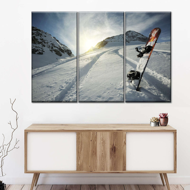 Snowboard, reproduction d'art sur toile, H 48 po x l 74 po x P 1,25 po