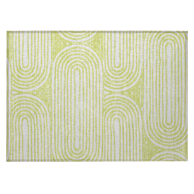 Tapis extérieur lavable et antidérapant 2 pi x 3 pi vert et blanc