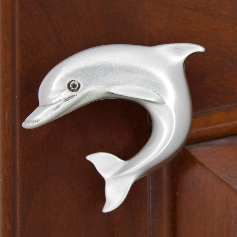 1.9" Dolphin Left Facing Small Knob, 1.9" L x 1.7" W, Brushed Nickel, 2
