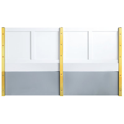 Gray High Gloss Finish Bed Featuring Wave Design, Metal Legs, Fully Kd, 26 Slats, 2 Support And Plywood, 660lbs Weight Limit In With Kd Structure, Sla