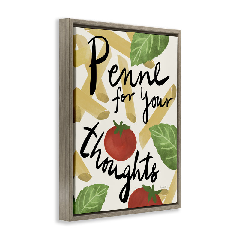 Art mural sur toile flotté, "Penne pour vos pensées" par Farida Zaman, Cadre flottant orme Montalcino, H 21 po x l 17 po