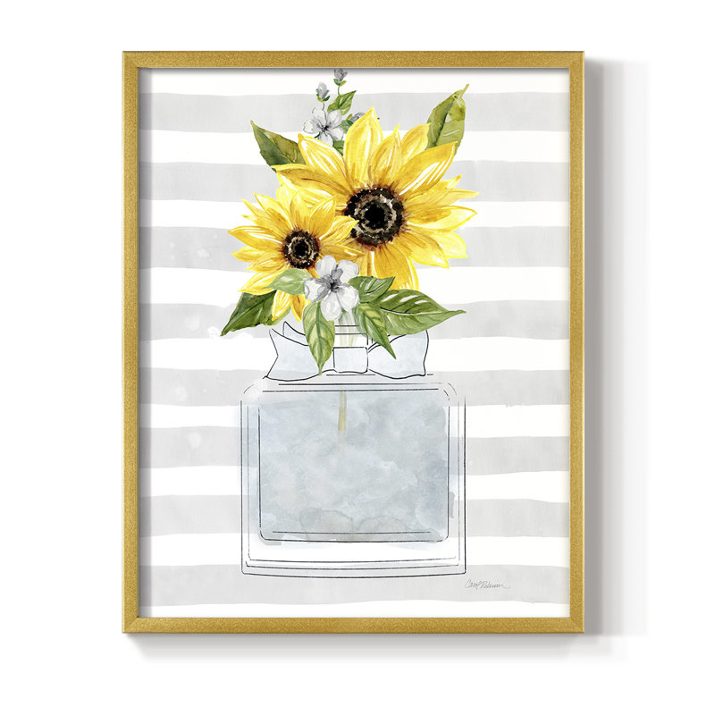 «Sunflower Perfume II», reproduction encadrée - bois massif, H 20 po x l 16 po