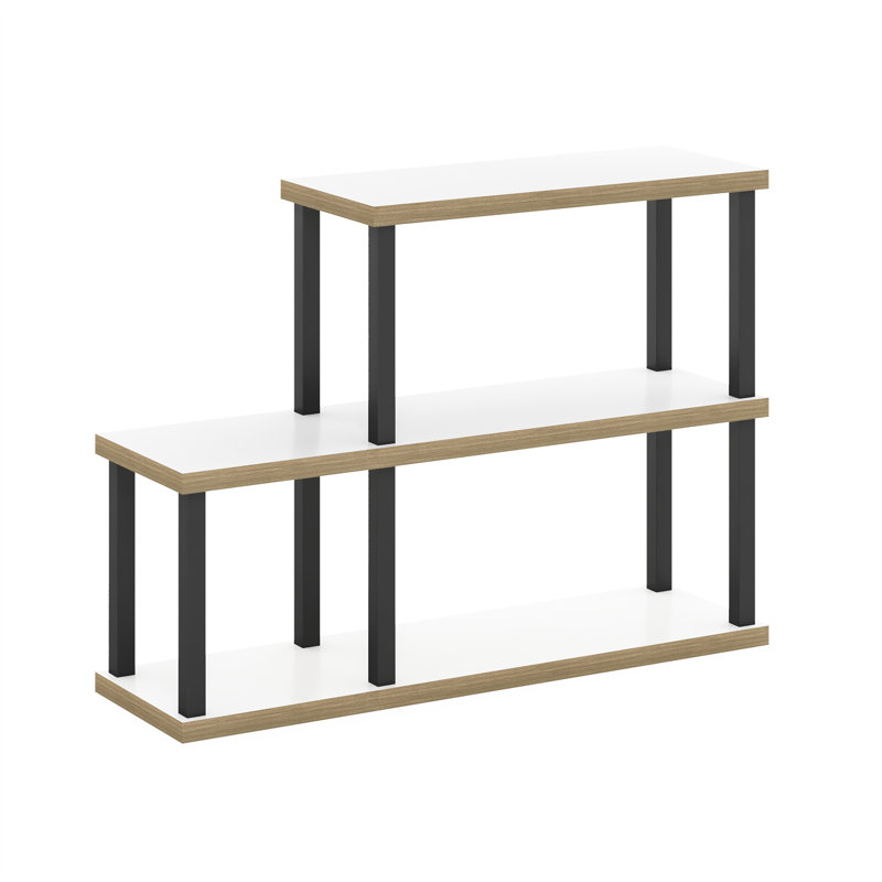 Elhanan Etagere Bookcase, White/Black