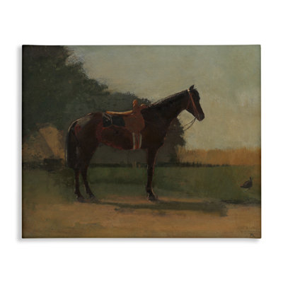 Racing Horse with Saddle Canvas Wall Art by CAD Designs