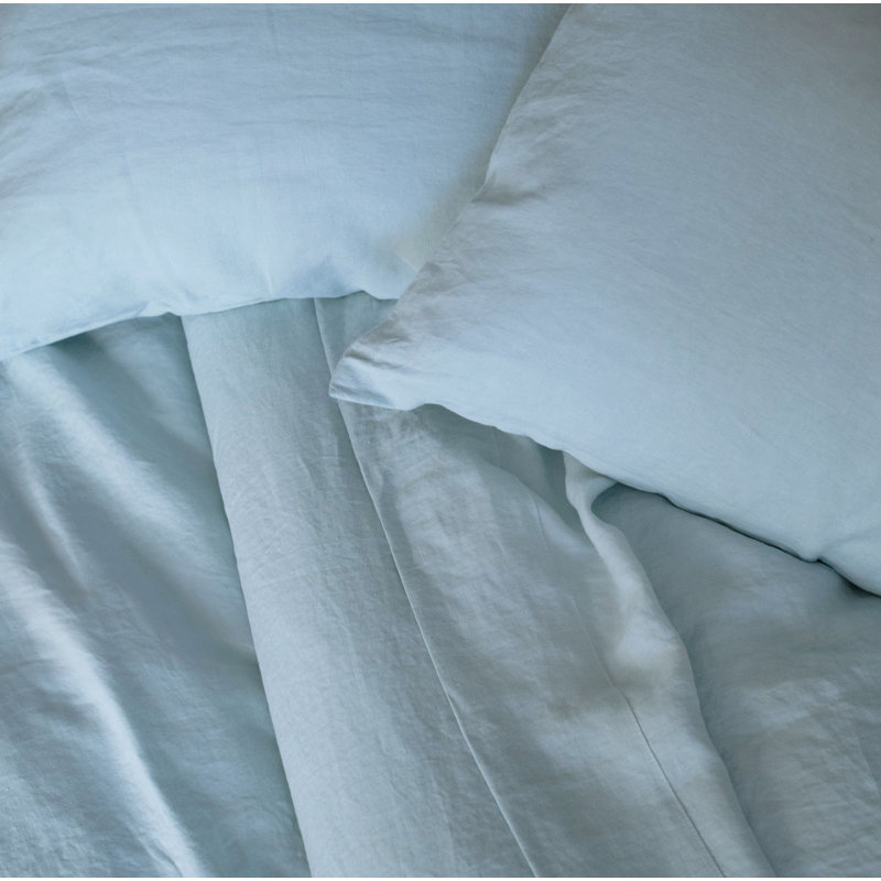 King Size Putty Heather French Linen Sheet Set