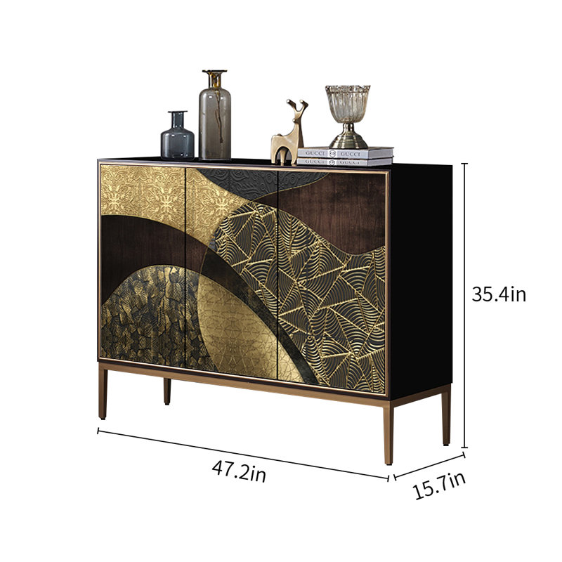 Light Luxury Wooden Rectangular Accent Cabinet