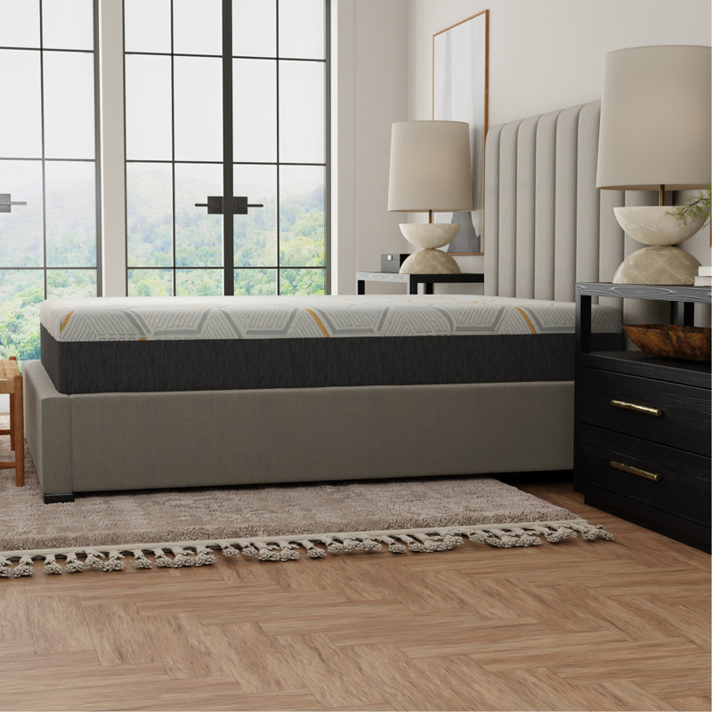 Matelas en mousse viscoélastique gélifiée 12 "avec support de bord et base en grille d'air très grand 12", King
