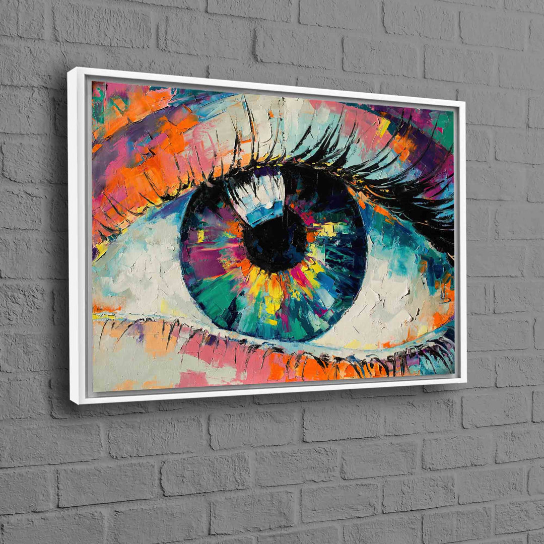 Large Modern Canvas Art Featuring Abstract Colorful Eye Design for Wall Decor in Contemporary Living Spaces