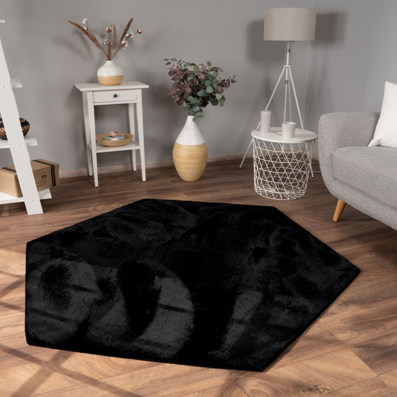 Stoneridge Uniform Color Shag Area Rug, Hexagonal 150 x 170cm