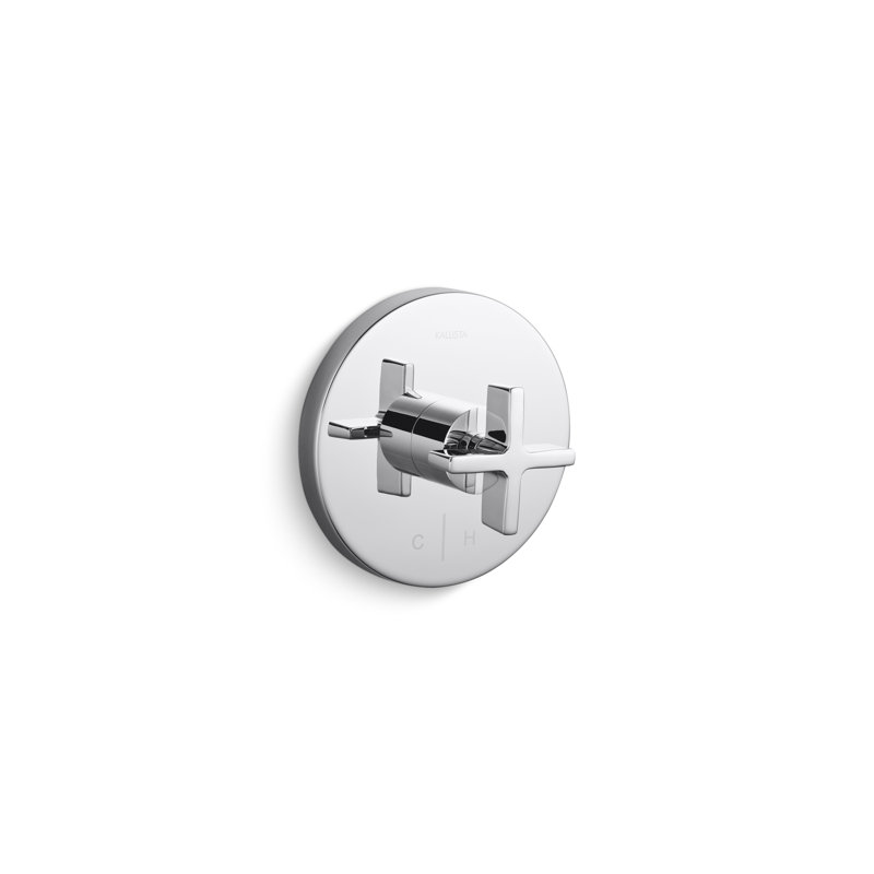One™ Thermostatic Trim, Cross Handles, Chrome