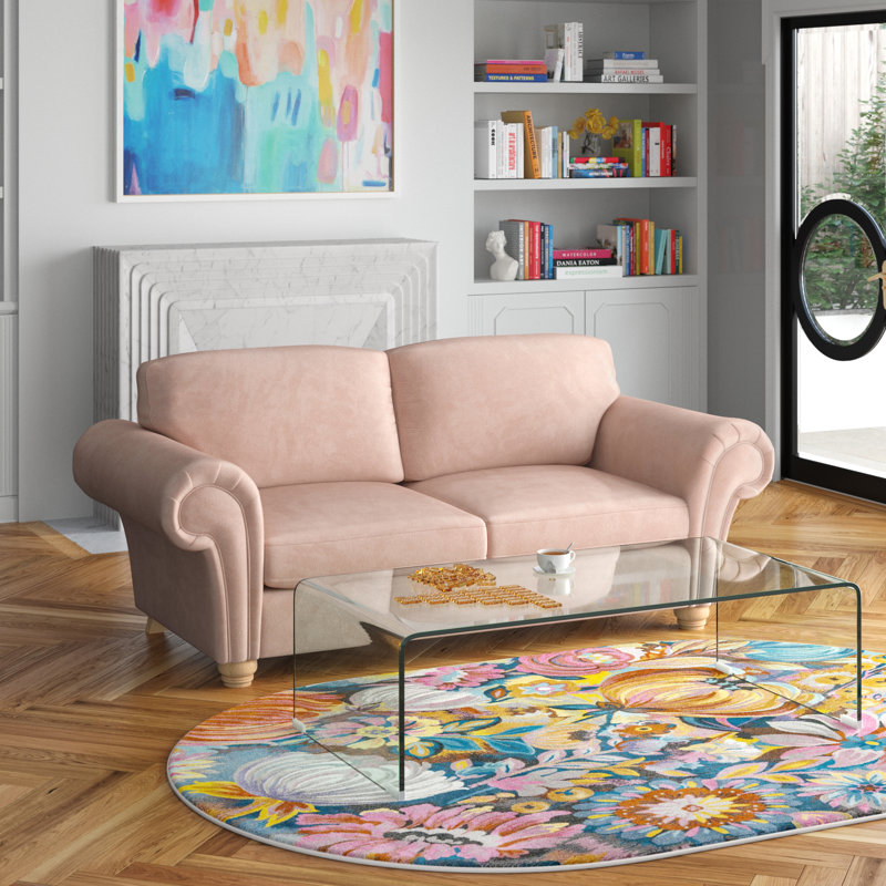 Foreston 2 Seater Velvet Sofa, Blush