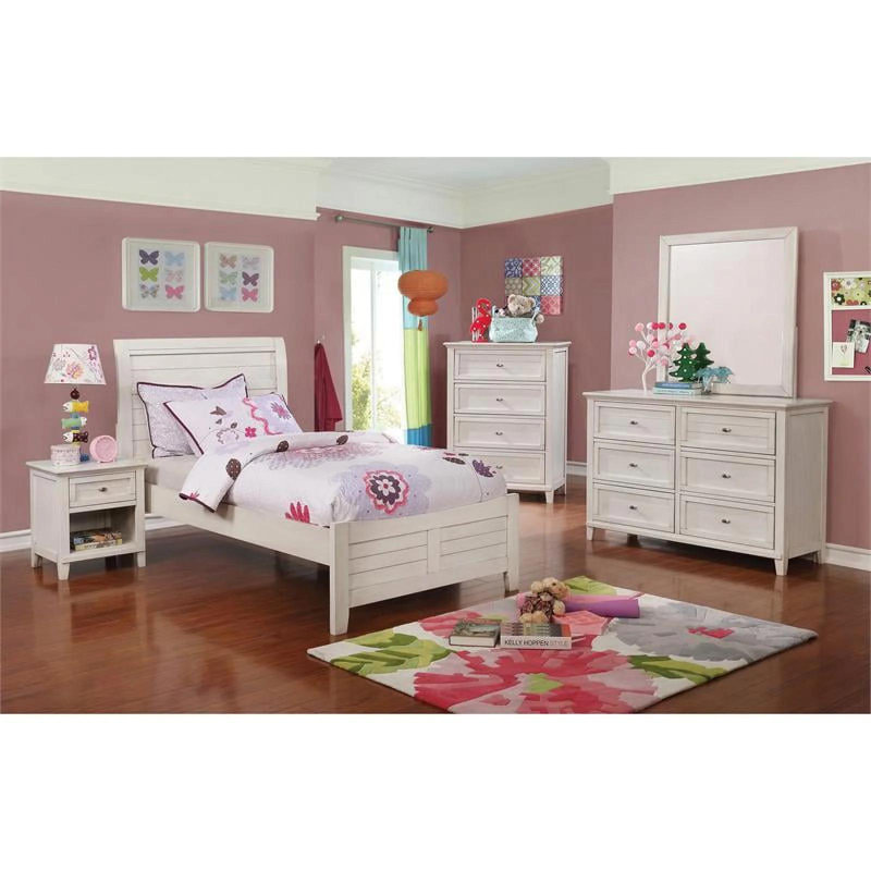 Gamora Wood 1-Drawer Kids Nightstand, White