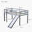 Grey Watsons Low Loft Bed With Slide, Ladder & Full Safety Guardrails-1679920497