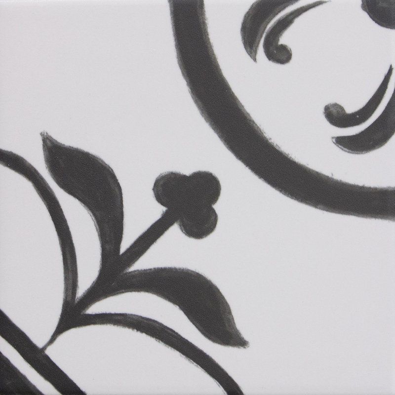 Santorini Memory 6X6 Pattern 02 Porcelain Wall and Floor Tile, Black