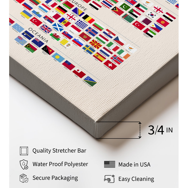 Drapeaux du monde, Unframed, Canvas, 12"H x 16"W