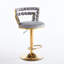 Élégant tabouret de bar gris avec des pieds dorés, une assise confortable, convient aux tabourets de café, des coussins moelleux et des espaces de vie idéaux