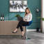 Ensemble de 2 tabourets de bar, avec repose-pieds chromé et base pivotante en velours à hauteur réglable et tabouret de bar simple chromé-1444496010