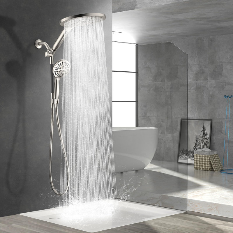 Dual Shower Heads With Handheld Spray Combo, Brushed Nickel