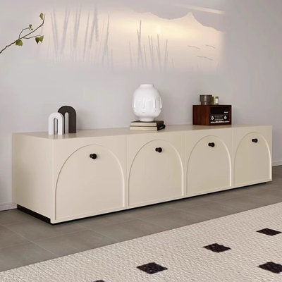 Meuble télé beige en bois manufacturé