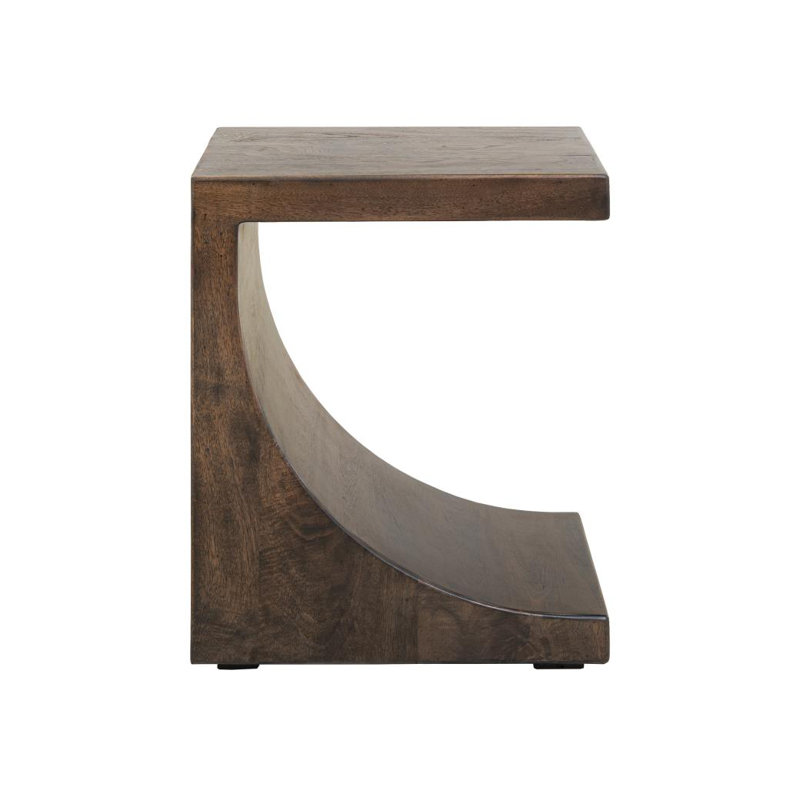 Dark Mezquite Wooden Chairside Table, 24.25" H x 19.75" W x 19.75" D