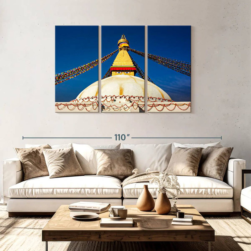 Adella Boudhanath Stupa, H 48 po x l 74 po