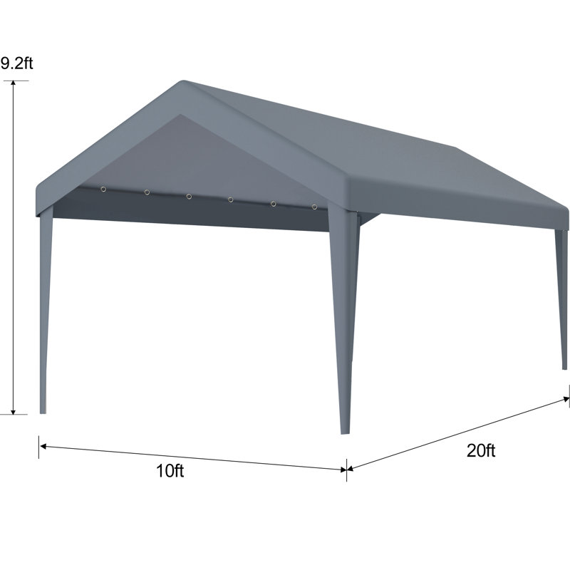 10X20ft Garage Shelter Cover Change, Waterproof And Protected With 72 Elastic Buckles. Grey Polypropylene For Carport. Effortless To Install Dependable Substitution, Installation Stable