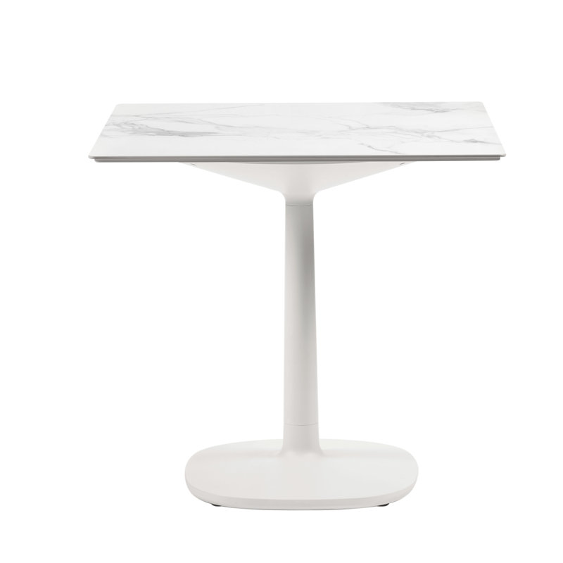 Multiplo Square Stone Dining Table, White Marble