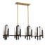 Bronson 8 lumières Midland de couleur noir mat avec accents laiton chaud Midland