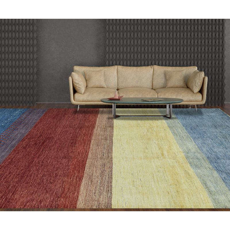Gabbeh Wool Striped Area Rug