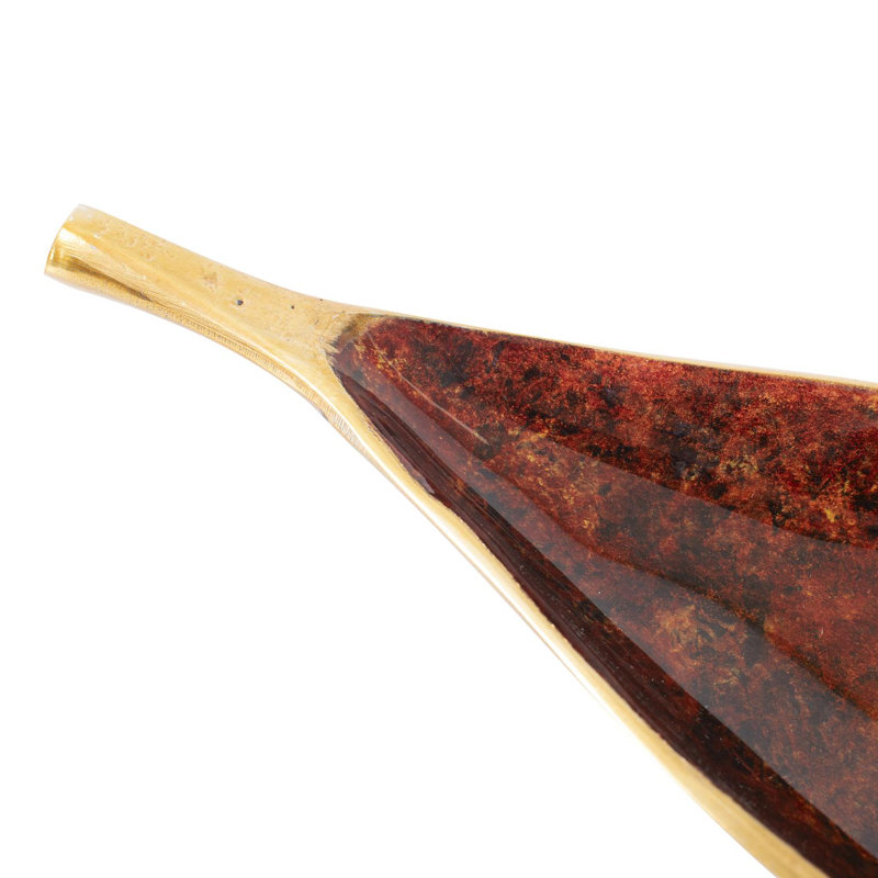 Bol à feuilles Sharma Crimson Gold Shallow Leaf - petit, H 2 po x l 16 po x P 4 po, 1