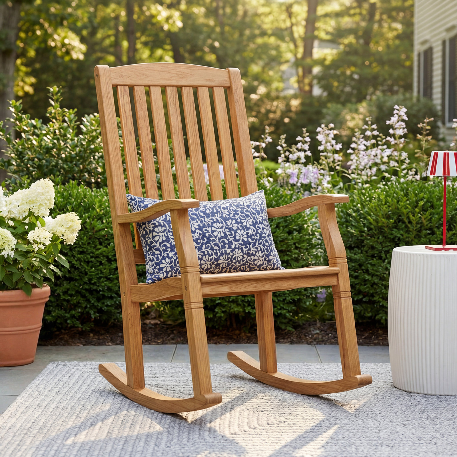 Adina Teak Patio Rocking Chair, Natural