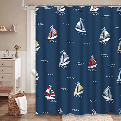 Rideau de douche imperméable avec 12 crochets
