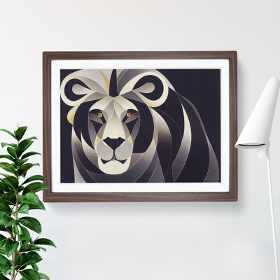 Cosmopolitan Abstract Lion - Framed Print